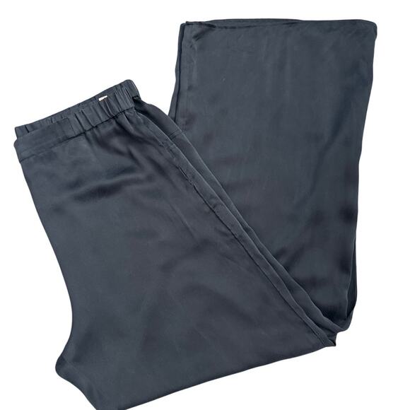 Lunya Split Leg High Rise Washable Silk Pants Immersed Black Size Large - Picture 12 of 12